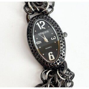 Chico's CC55549 Rhinestone Framed Multi Chainlink Wristwatch - 25mm - WORKS!